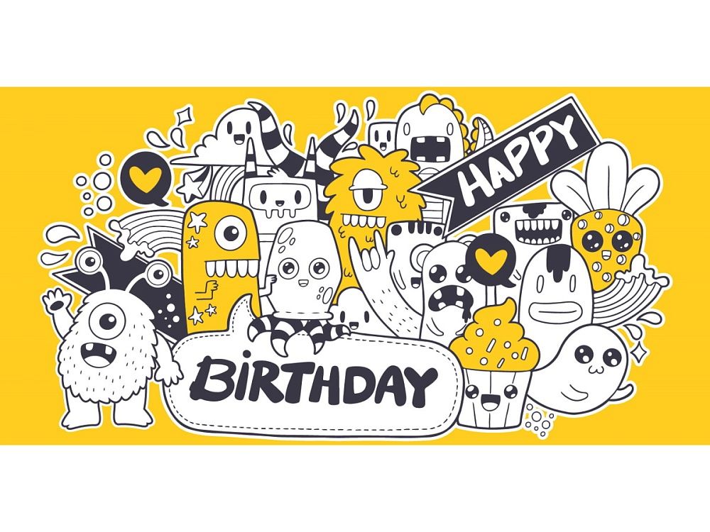Конверт для денег OPTIMA "HAPPY BIRTHDAY" МОНСТРИКИ 164х85 мм,