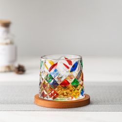 Стакан Олд Фэшн 275 мл Mosaic Square крутящийся на дерев. подставке UTOPIA COCKTAIL Barbossa [1]