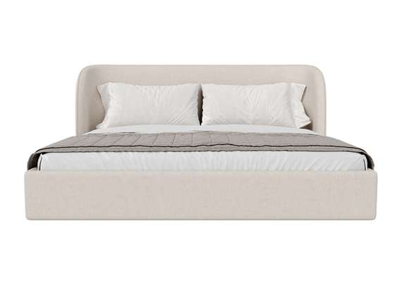 Кровать двуспальная Classic 200 см (молочный, рогожка)