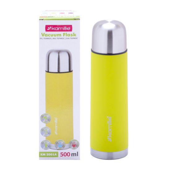 Термос 500 мл. из нержавеющей стали Kamille KM-2001A с прорезиненным покрытием