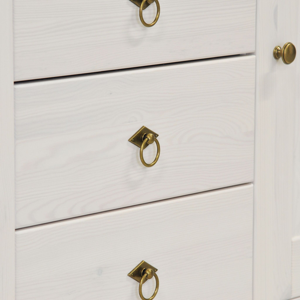 Dipriz Тумба в прихожую Боцен из сосны, 4 ящ. 1 дв., белая