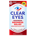 Clear Eyes, Максимальное снятие покраснения, Глазные капли лубриканта / снятия покраснения, 0,5 жидких унций (15 мл)
