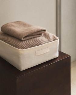 Zara Home Корзина изо льна, цвет бежевый, 13.5 см