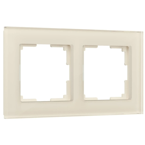 Рамка из стекла на 2 поста Favorit молочный W0021141