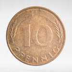 Germany, 10 Pfennigs, 1996, (Stuttgart Mint - "F"), VF