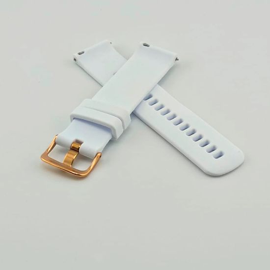 Ремешок Quick Release 20 мм для Garmin Forerunner 55/245/645, Venu, Venu Sq, Venu 2 Plus, Vivoactive 3, Vivomove быстросъемный пряжка золото (белый)