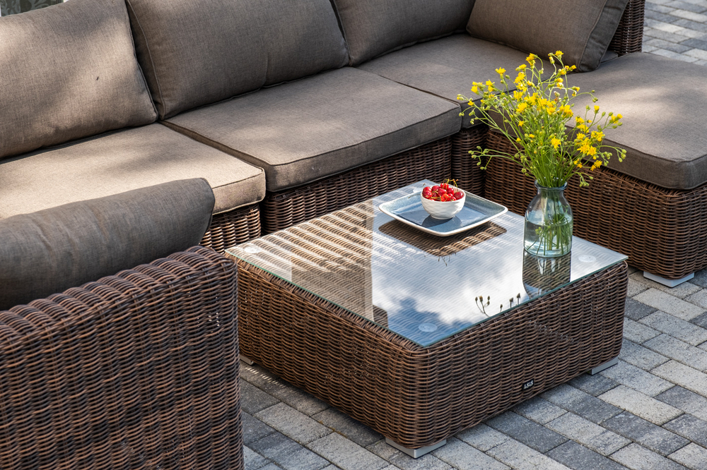 "Капри" трансформирующаяся лаунж-зона из искусственного ротанга, цвет соломенный