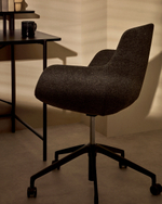 Рабочее кресло Tissiana темно-серого цвета, алюминиевые ножки с черной матовой отделкой