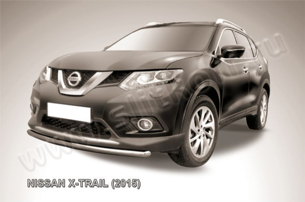 Защита переднего бампера (нержавейка) Nissan X-Trail (2013-2023) d57 короткая