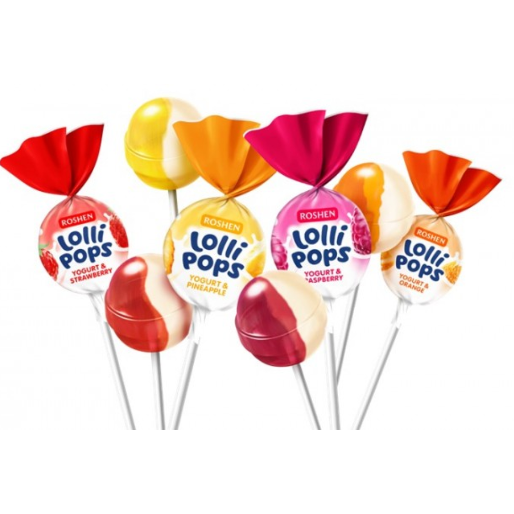 Карамель Roshen Lolli Pops с йогуртовыми вкусами Рошен весовые (630)