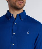 льняная рубашка POLO RALPH LAUREN - темно-голубой(710794141)