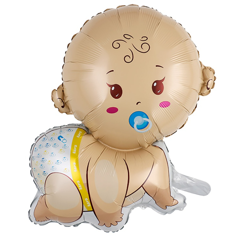 Шар Фольгированный Малыш мальчик ползающий (Бежевый)