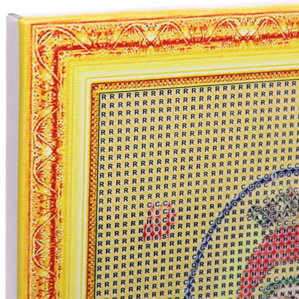 Алмазная мозаика на подрамнике с полным заполнением «МИР ЯРКИХ КРАСОК», дева Мария с младенцем, 20*30 см