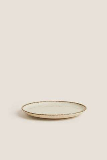 ZARA HOME ФАРФОРОВАЯ БОКОВАЯ ТАРЕЛКА, СВЕТЛО-БЕЖЕВЫЙ