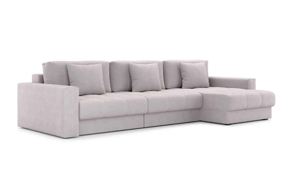 Диван угловой Блейз, тик-так, велюр, бежевый