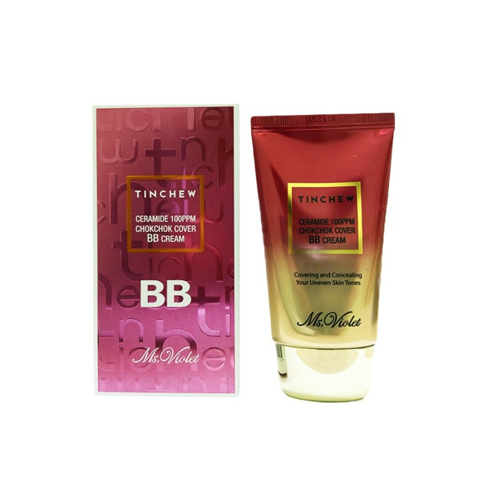[Tinchew] Ceramide 100 PPM Chok Chok Cover BB Cream - Выравнивающий тон кожи ВВ крем, 50 гр