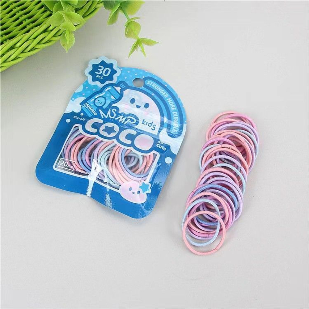 Резинка для волос карамелька "Набор резинок" голубой