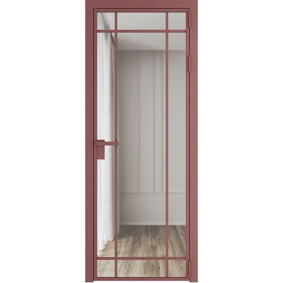 Алюминиевая дверь 5AG красный антрацит остеклённая