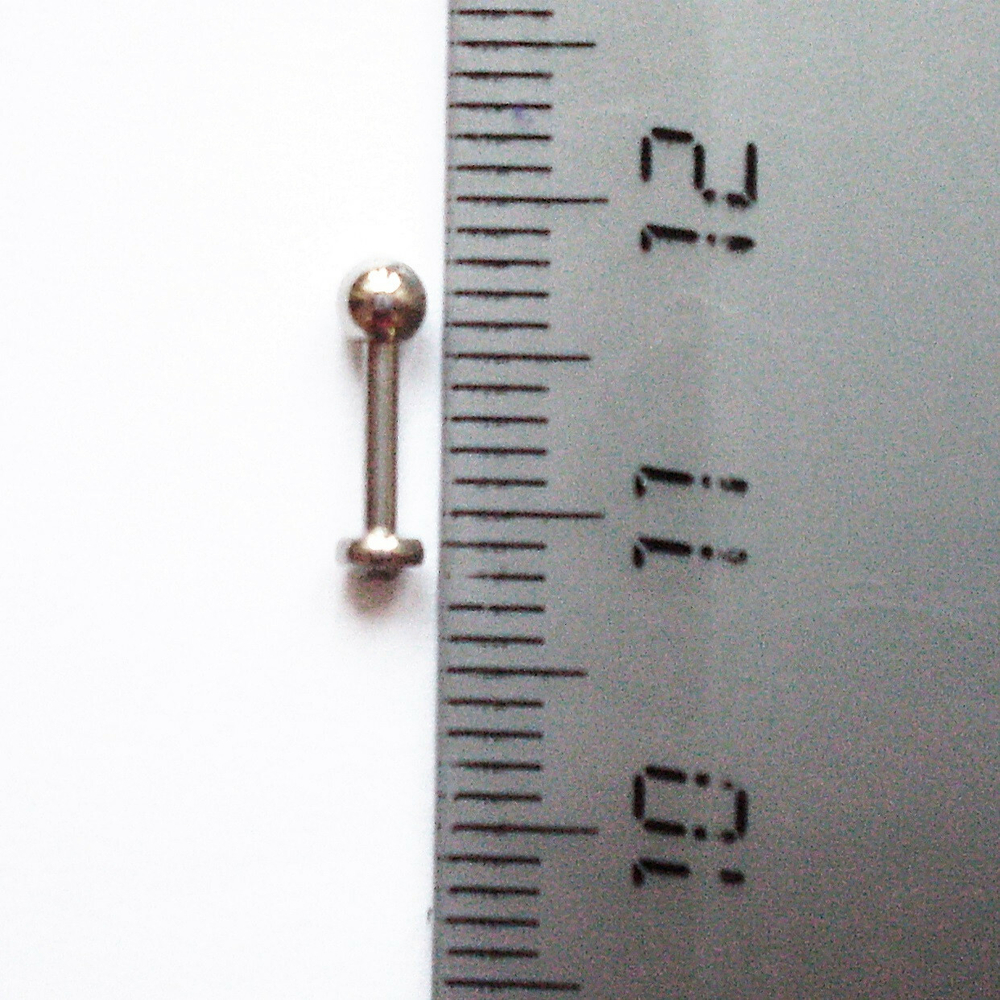 Микроштанга 6 мм для пирсинга ушей с круглым кристаллом 3 мм.  Медицинская сталь