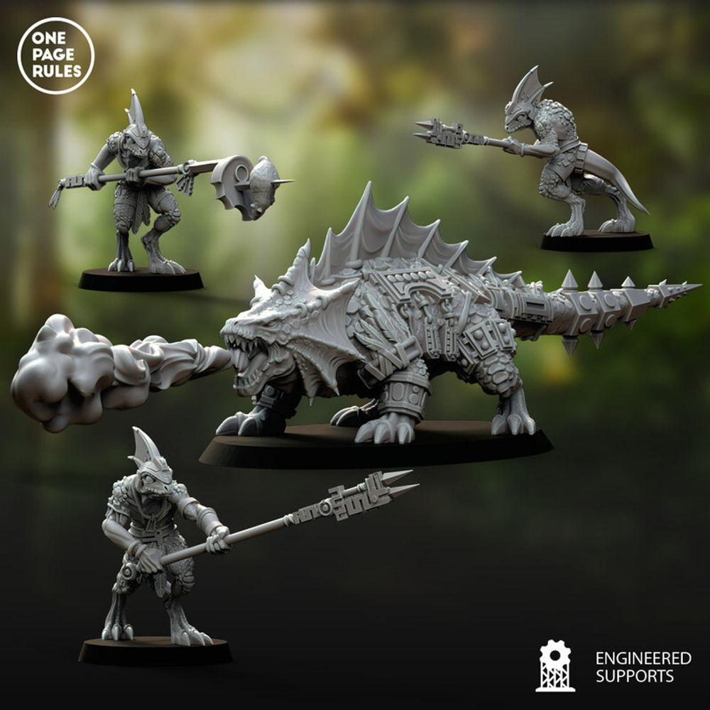 Grand Alliance Order Seraphon Salamander Hunting Pack 1 шт. миниатюра для dnd, днд, pathfinder, фентези, Настольная игра, НРИ, Варгейм, РПГ