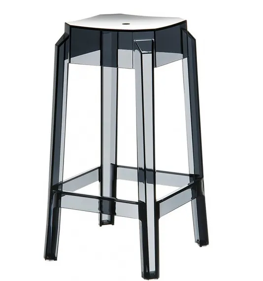 Полубарный табурет Fox 65 прозрачный черный