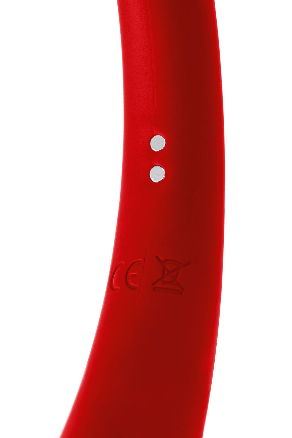 Красный двусторонний вибратор - 35 см. (Цвет: красный)