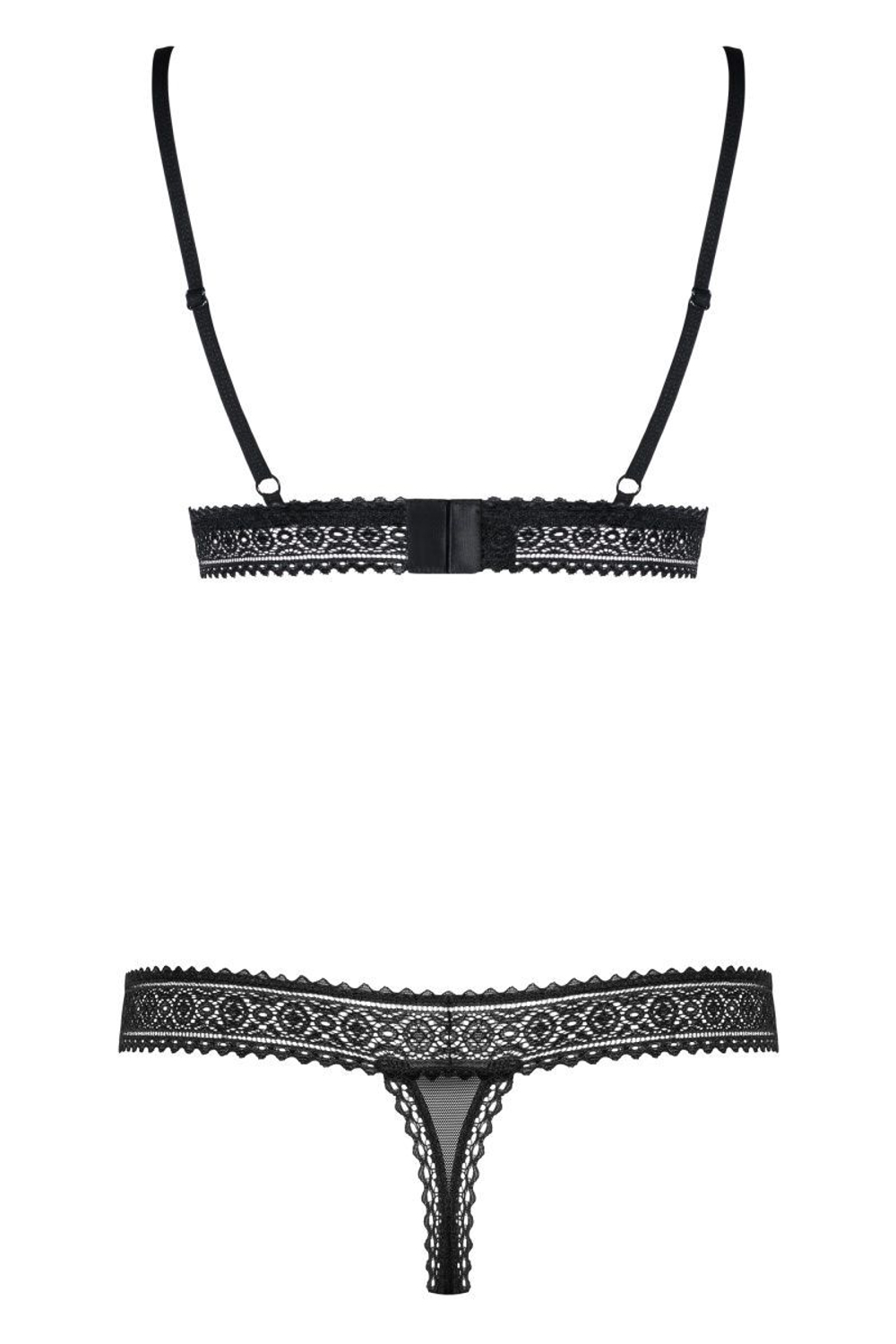 Эффектный полупрозрачный комплект белья с кружевом