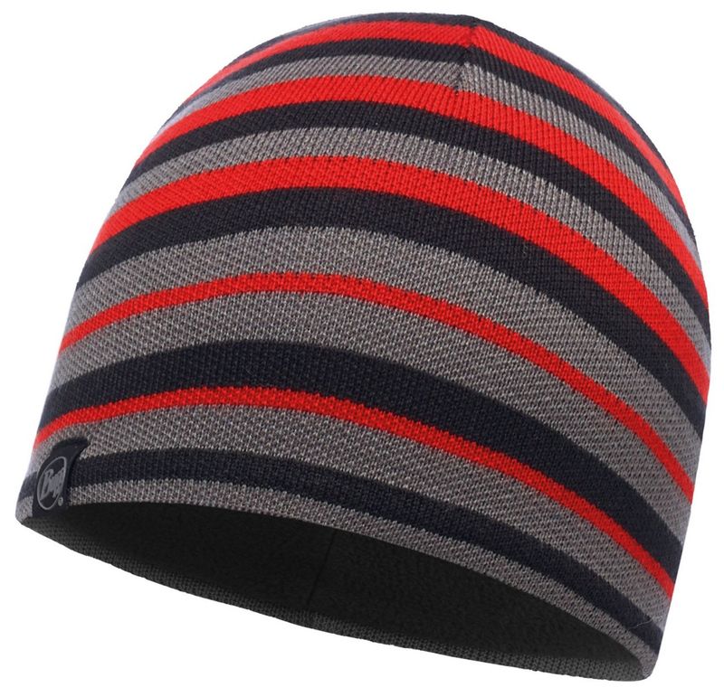 Шапка вязаная с флисом Buff Laki Stripes Grey Pewter Фото 1