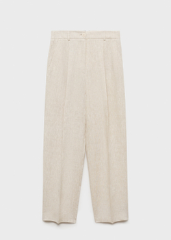 Льняные брюки с защипами