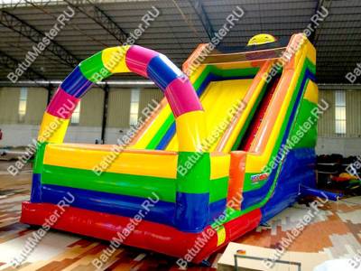 Детский надувной батут-горка "Без радуги никуда" 10*5*8м
