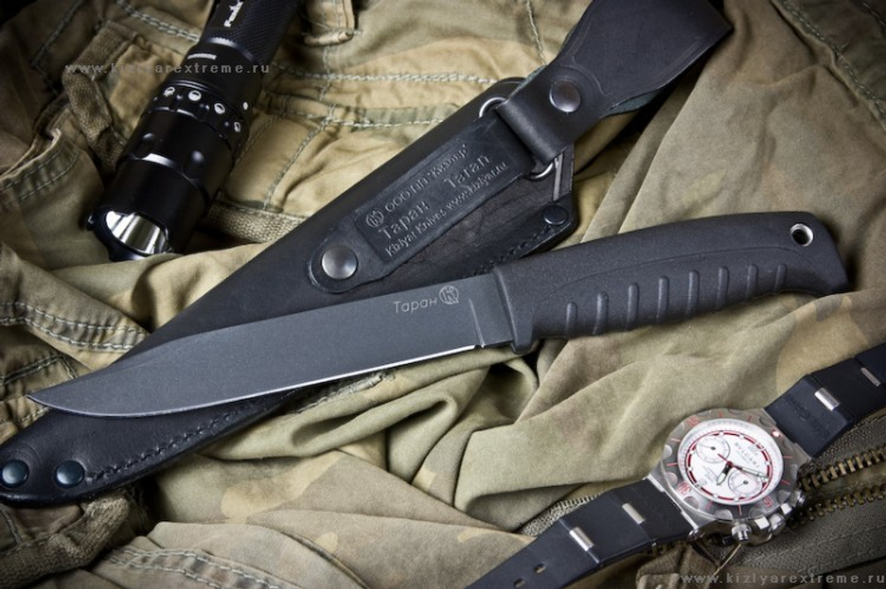 Туристический нож Таран Эластрон Черный