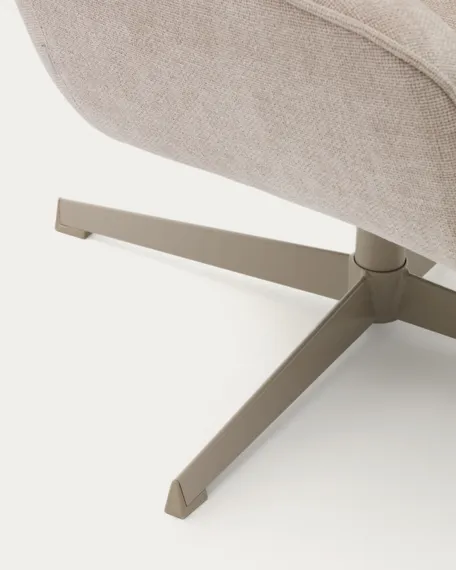 Крутящееся кресло Teryl, бежевый шенилл, серая ножка