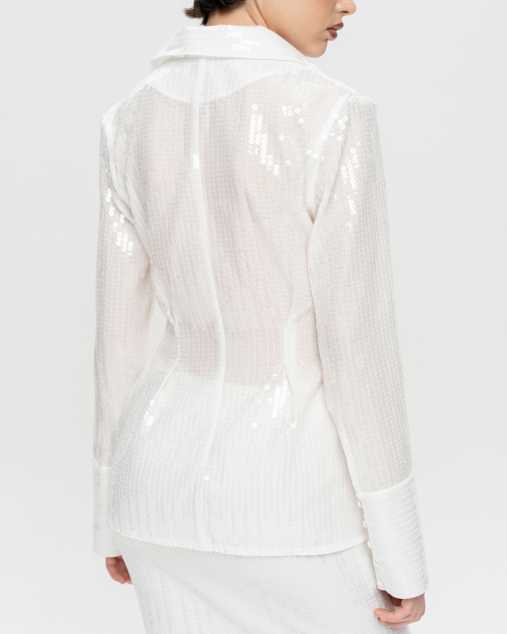 Блуза из пайеток на завязках