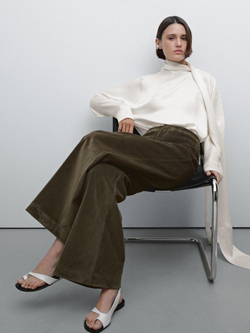 Massimo Dutti Брюки из бархата - Studio, хаки