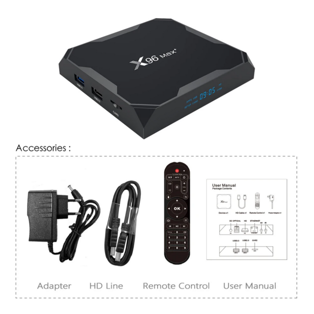 Смарт приставка Smart TV Box X96Max+ (4+32Гб) Android