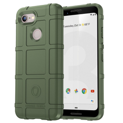 Противоударный чехол зеленого цвета на Google Pixel 3, мягкий отклик кнопок, серия Armor (максимальная защита) от Caseport