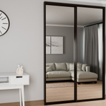 Дверь-купе ARISTO FLAT, зеркало, профиль венге темный