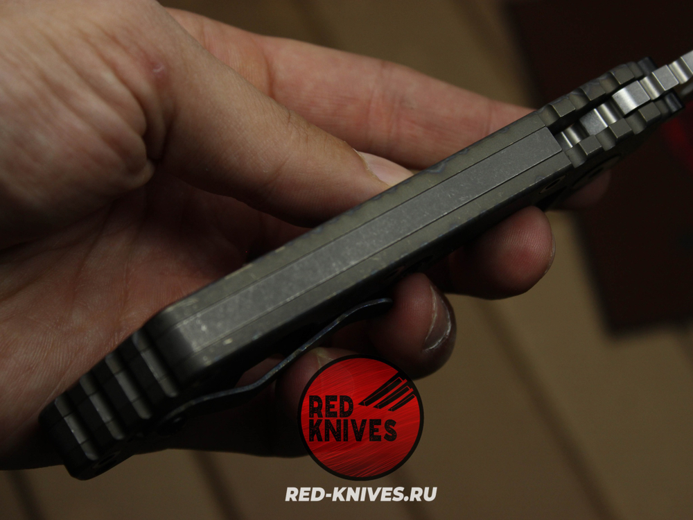 Нож Strider SMF - рукоять титан с гравировкой RK/Н4