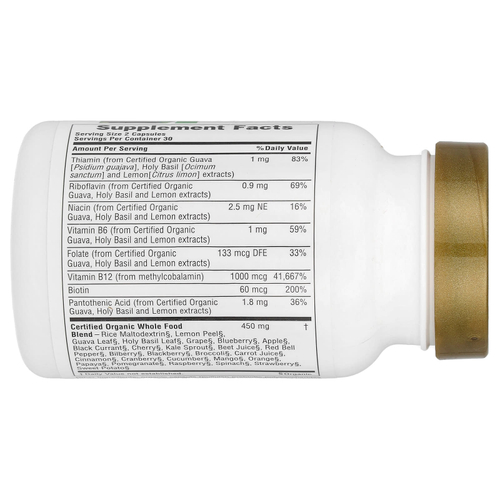 NaturesPlus, Source of Life® Garden, сертифицированный органический витамин B12, 60 веганских капсул