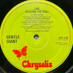 Gentle Giant ‎– Playing The Fool 2LP (Англия 1977г.)