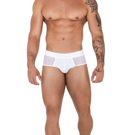 Мужские трусы брифы белые Clever Moda CASPIAN PIPING BRIEF 151201