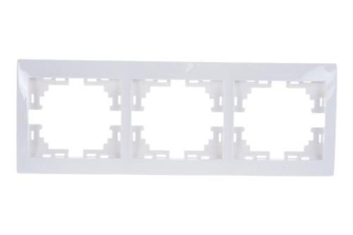 Рамка 3-ая LEZARD Мира горизонтальная б/вставок белая