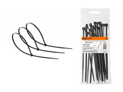 Хомуты нейлоновые черные 120х3,6мм (25шт/уп) TDM
