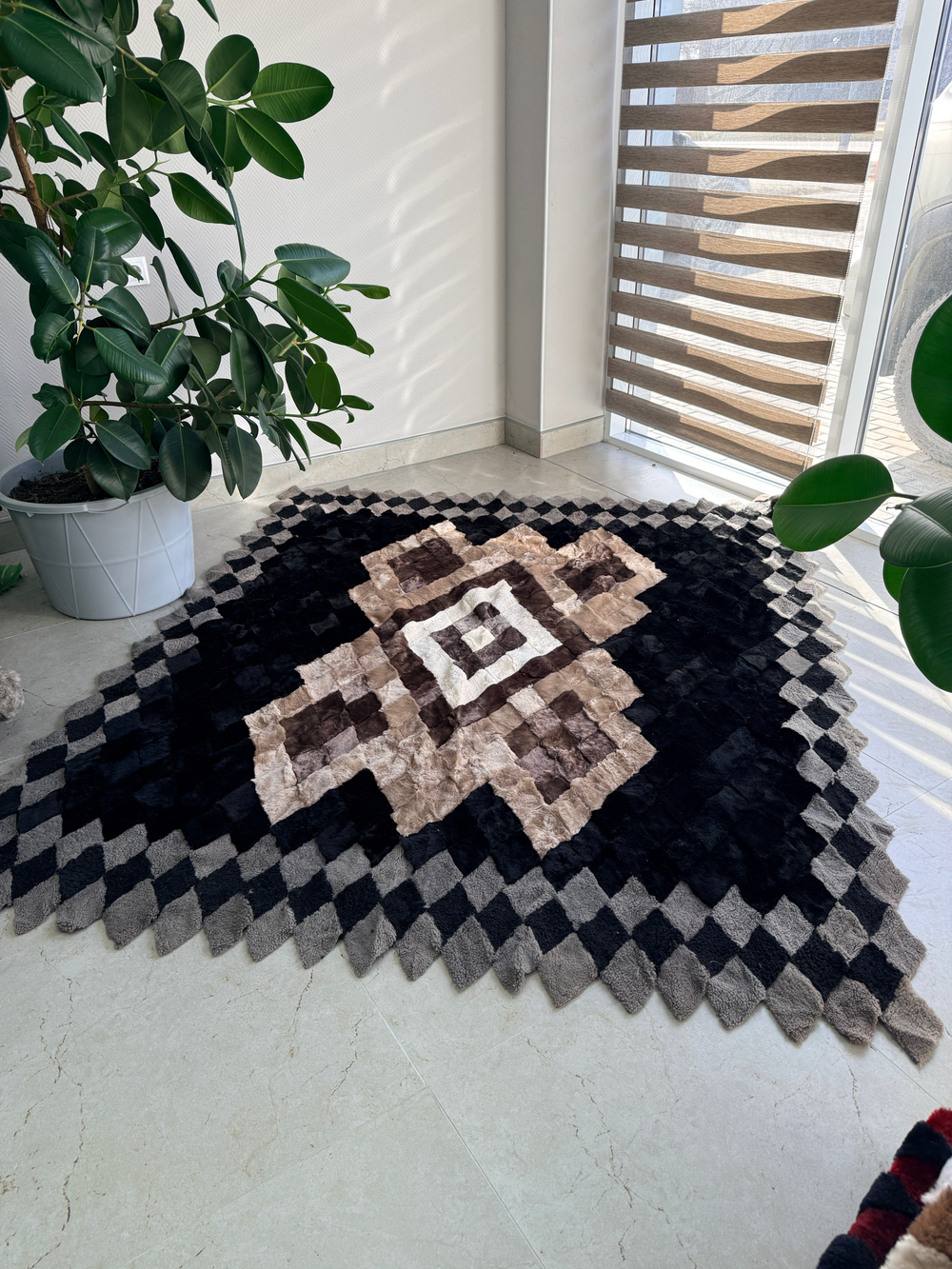 Покрывало меховое ковер из шкуры овчины