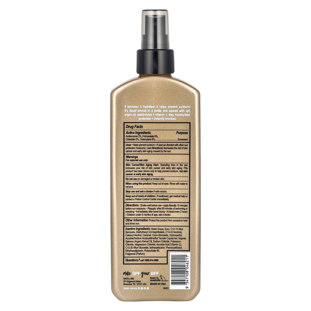 b.tan, Bronze In A Bottle, бронзирующий лосьон-спрей, SPF 7, 250 мл (8,45 жидк. унции)