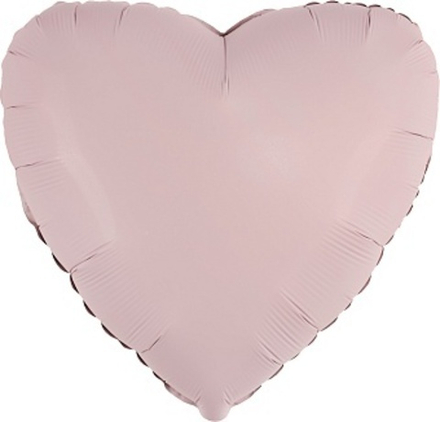 Ф 18" Сердце Пыльная роза Сатин 40 см.