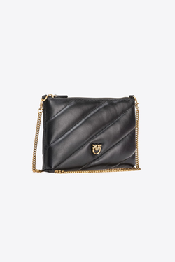 QUILTED NAPPA LEATHER FLAT BAG – black-antique gold