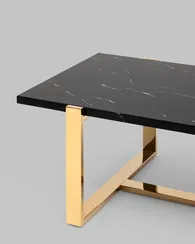 Журнальный столик Tob 109х66 см, черный мрамор, золото