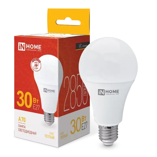 Лампа светодиодная LED-A70-VC 30Вт 230В Е27 3000К ТЕПЛЫЙ 2850Лм IN HOME РАСПРОДАЖА