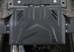 Защита РК Rival для Fiat Fullback (V - 2.4D) 2016-н.в./Mitsubishi L200 V (V - 2.4D) 2015-2019 2018-н.в./Mitsubishi Pajero Sport III (V - 2.4D; 3.0) 2016-2021 2021-н.в., сталь 3 мм, с крепежом (устанавл-ся совместно с 2111.4047.2.3), штампованная, 2111.4048.2.3